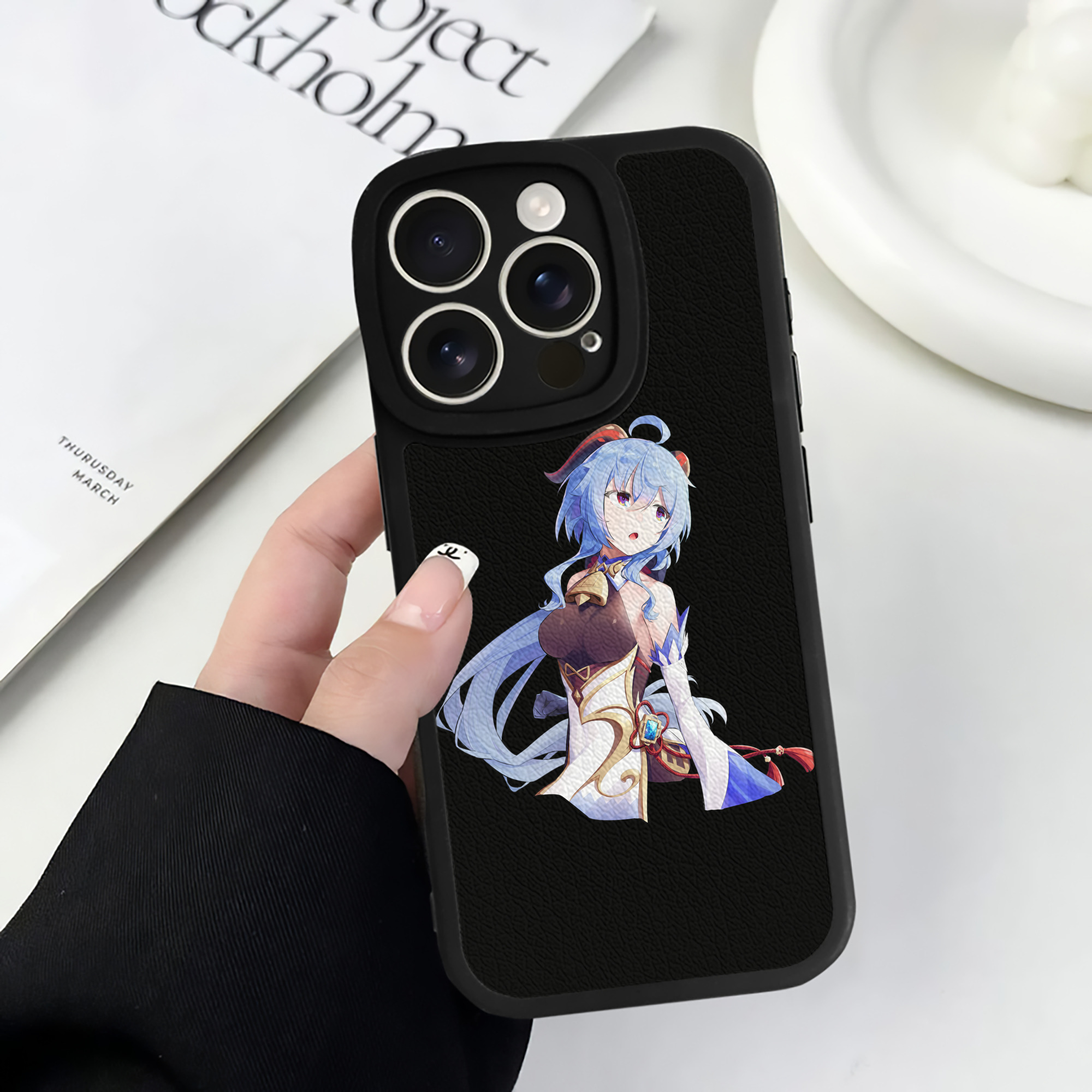 げんし神 甘雨 かんう genshin Ganyu 【iPhone 16シリーズ対応】シリコンスマホケース（レザー調） 材質：シリコン